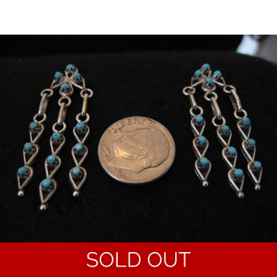 Turquoise  & Silver Post Earrings by Laura Mahkee